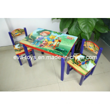 Mesa y silla del estudio de los niños (W08G012)